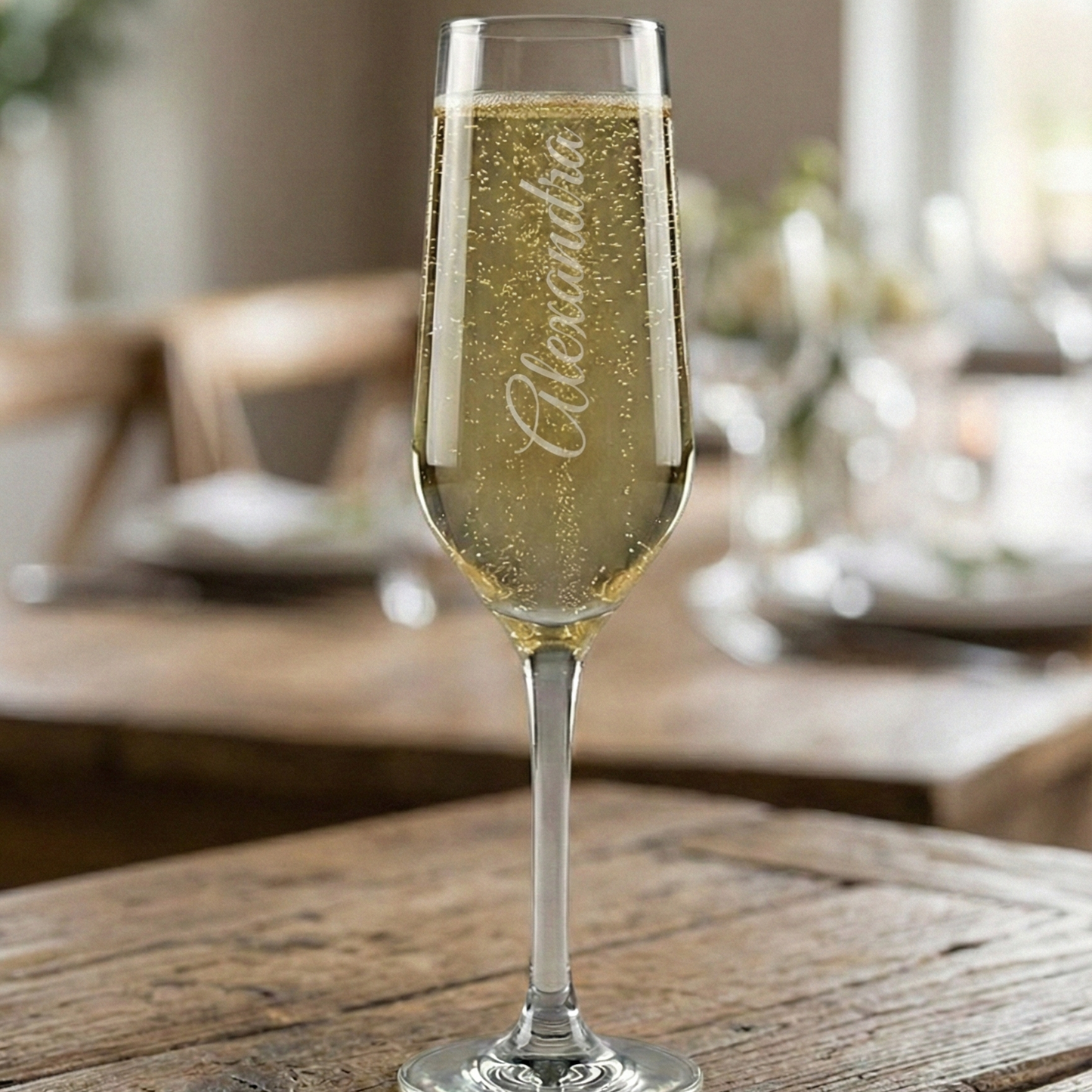 Navnets Elegance - Personlige Champange glas med navn