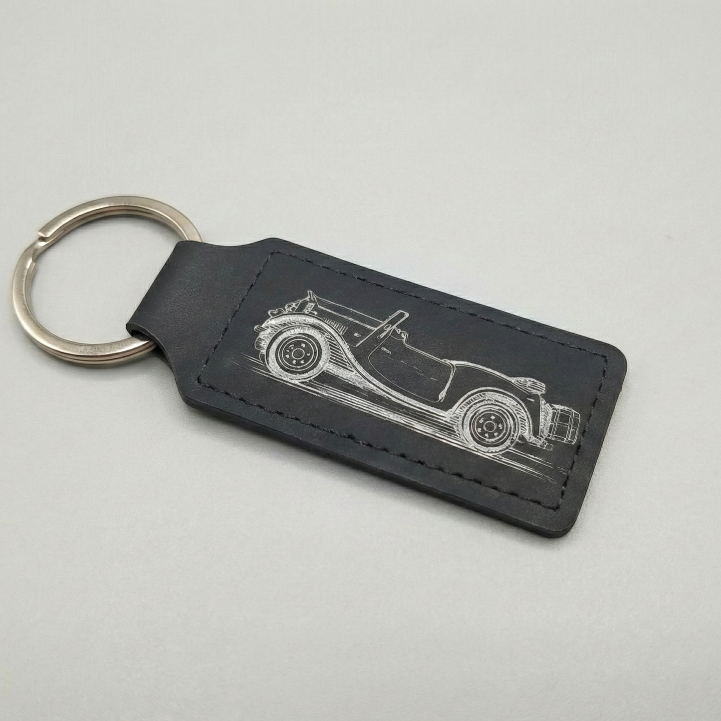 Personlig nøglering med gravering af dit køretøj | Læder, Træ & Metal