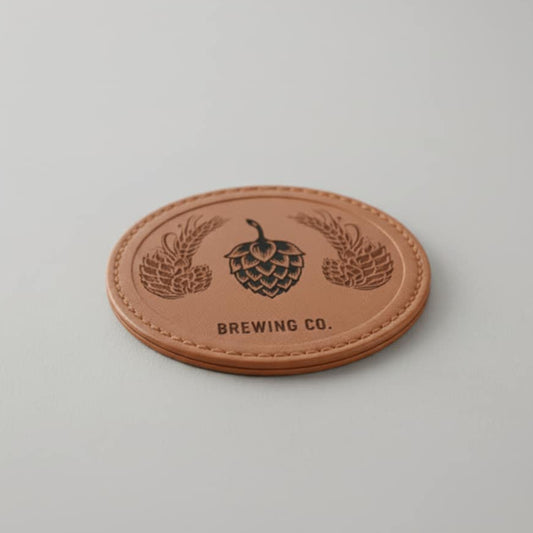Personlige Coasters i Læder-look | Bordskånere med Eget Logo eller Navn