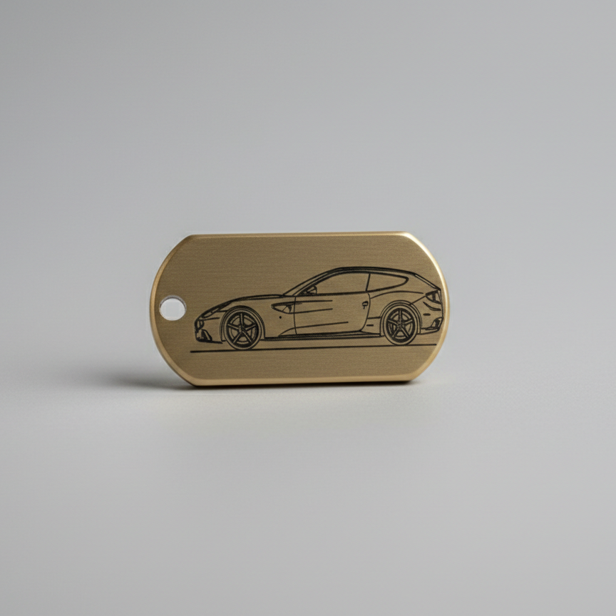 Personlig nøglering med gravering af dit køretøj | Læder, Træ & Metal