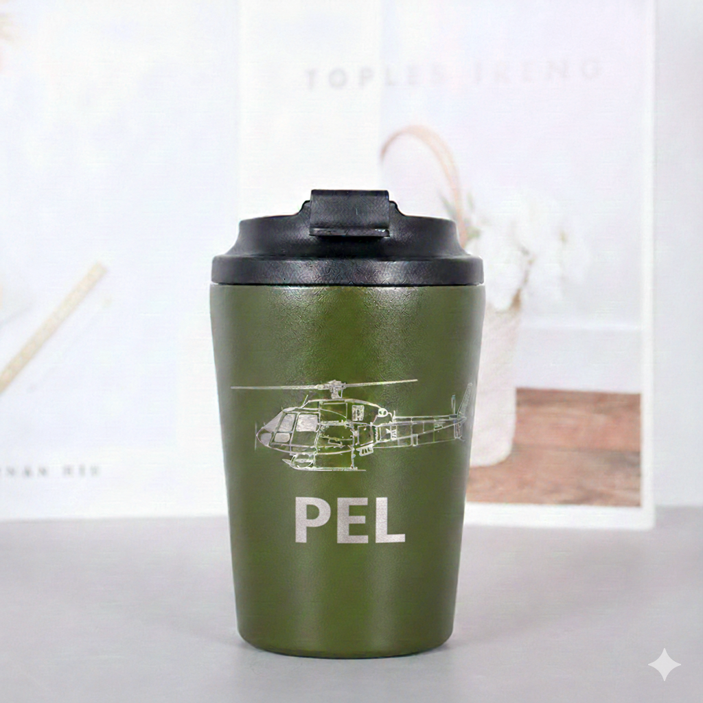 Personlig Termokop med Fly-gravering – Skræddersyet til Piloter og Aviation-fans
