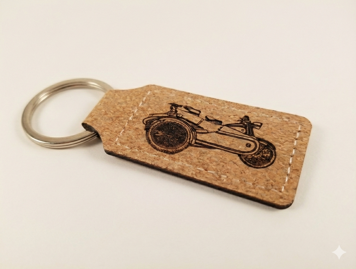 Personlig nøglering med gravering af dit køretøj | Læder, Træ & Metal