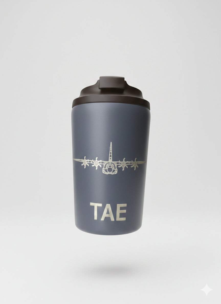 Personlig Termokop med Fly-gravering – Skræddersyet til Piloter og Aviation-fans