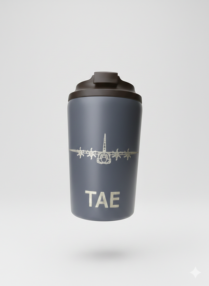 Personlig Termokop med Fly-gravering – Skræddersyet til Piloter og Aviation-fans