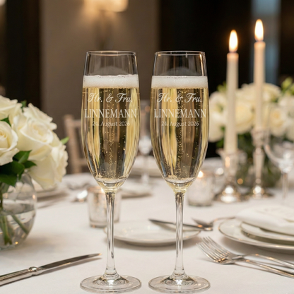 Livslang Kærlighed – Personligt Graveret Champagneglas