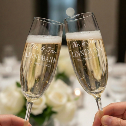 Livslang Kærlighed – Personligt Graveret Champagneglas
