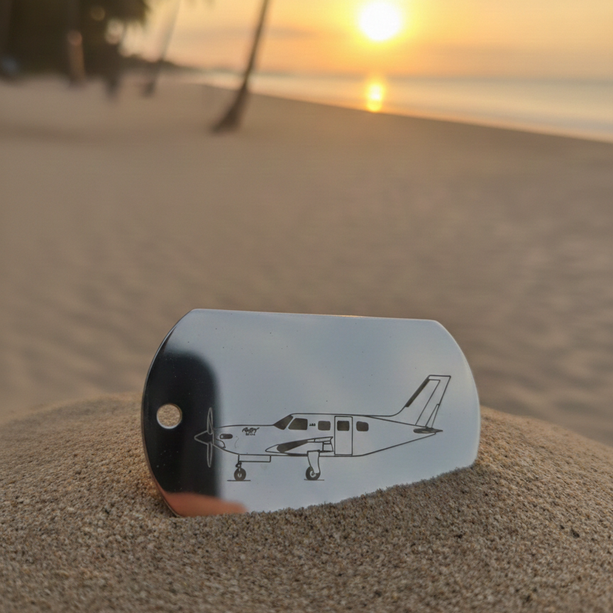 Personlig Fly-Nøglering med Gravering – Custom Aviator Tag