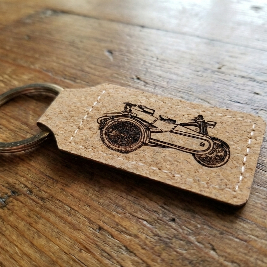 Personlig nøglering med gravering af dit køretøj | Læder, Træ & Metal