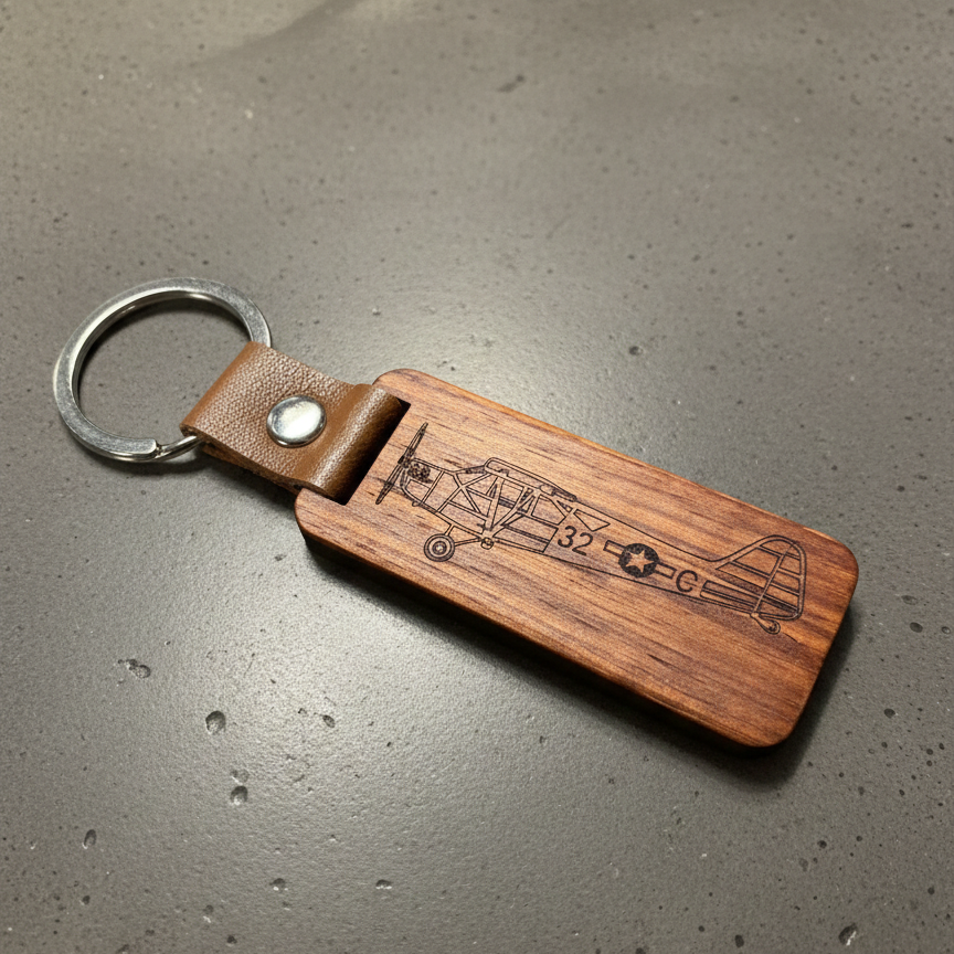 Personlig Fly-Nøglering med Gravering – Custom Aviator Tag