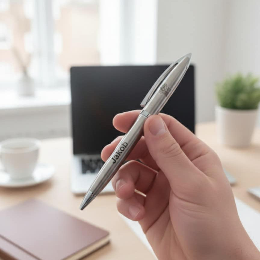 Personlig Metalkuglepen med Navn eller Logo – Eksklusiv Lasergravering