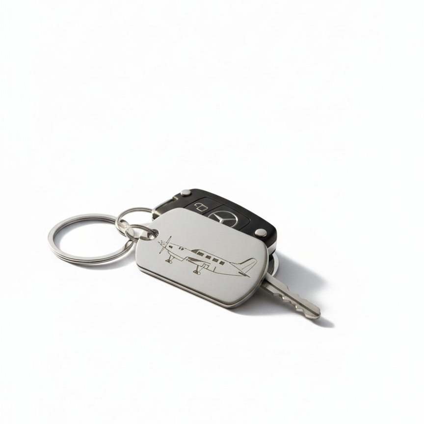 Personlig Fly-Nøglering med Gravering – Custom Aviator Tag