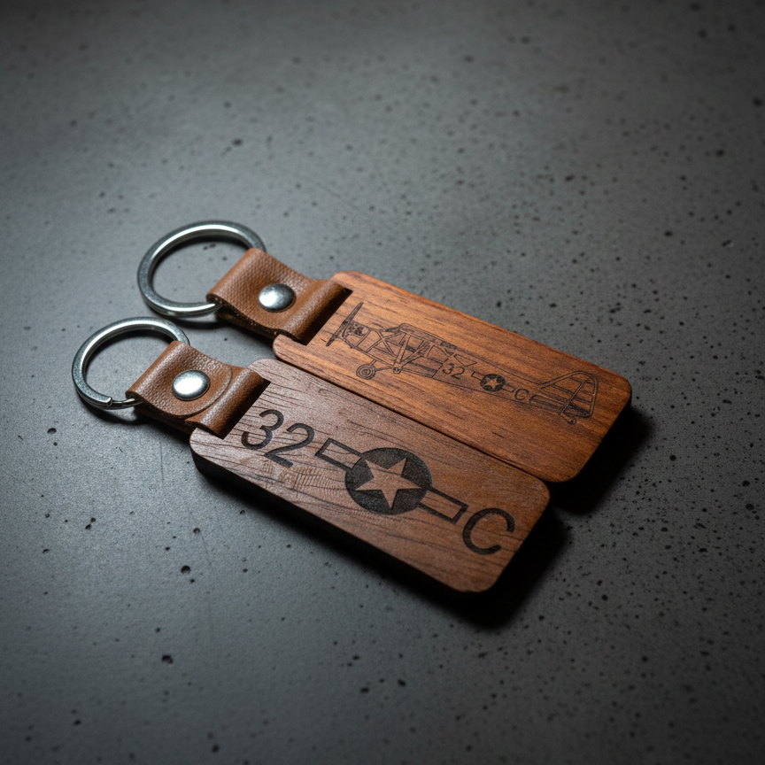 Personlig Fly-Nøglering med Gravering – Custom Aviator Tag