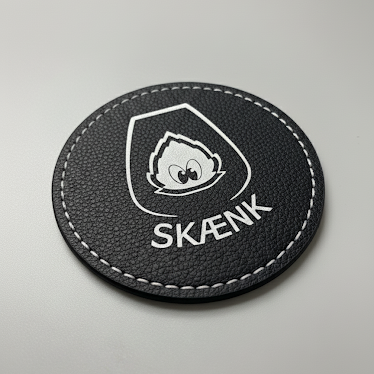 Personlige Coasters i Læder-look | Bordskånere med Eget Logo eller Navn